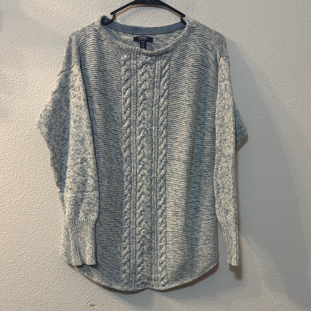Chaps Light Blue Cable Knit Sweater